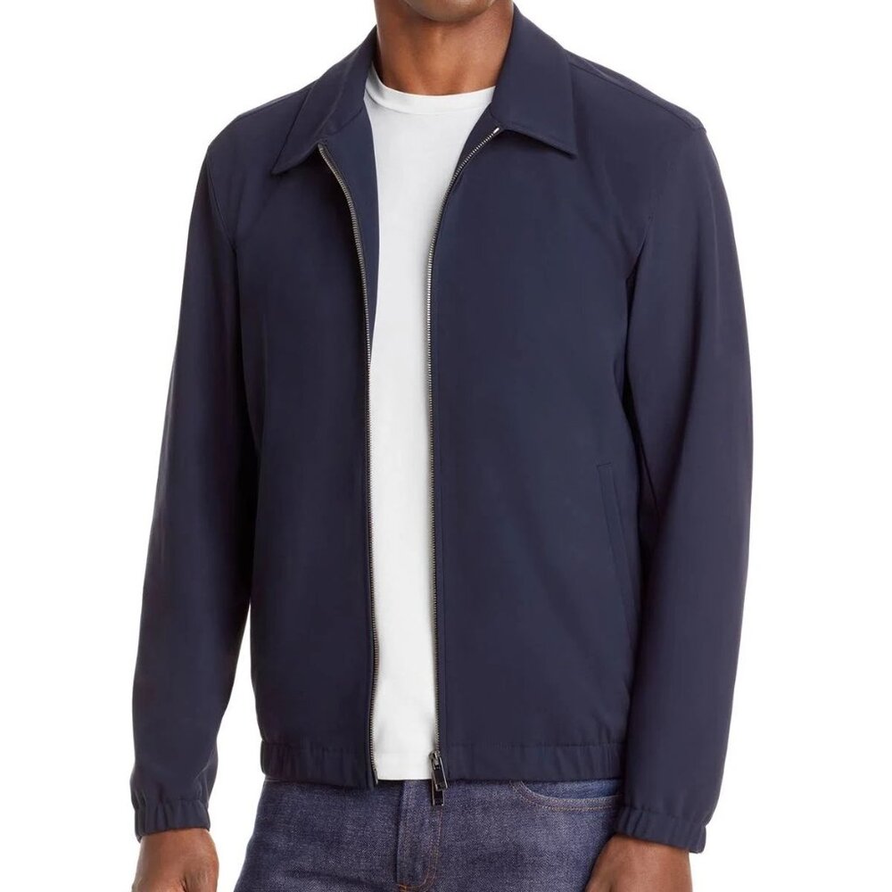 Theory Brody Precision Ponte Zip Front Jacket - Baltic Blue Small